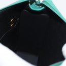 Christian Dior Chain Shoulder Bag Suede Green Gold Auth 177237A-17