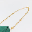 Christian Dior Chain Shoulder Bag Suede Green Gold Auth 177237A-8