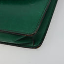 CELINE Chain Shoulder Bag Leather Green Gold Auth 177238A-14