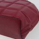 BOTTEGA VENETA Padded Half Moon Chain Bag Leer Bordeaux Goud Origineel 177240A-9