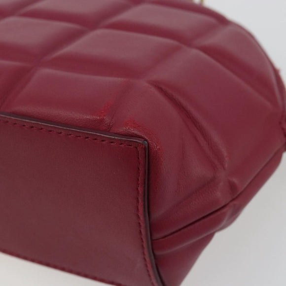 BOTTEGA VENETA Padded Half Moon Chain Bag Leer Bordeaux Goud Origineel 177240A