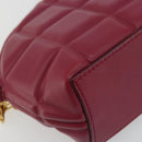 BOTTEGA VENETA Padded Half Moon Chain Bag Leer Bordeaux Goud Origineel 177240A-14