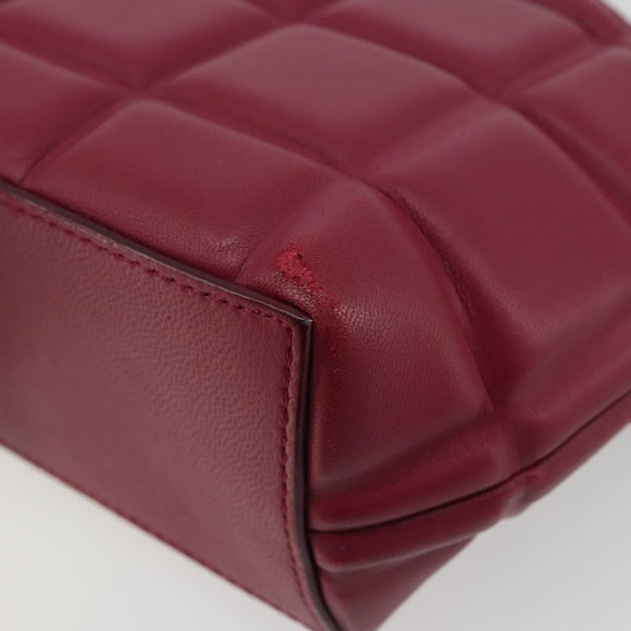 BOTTEGA VENETA Padded Half Moon Chain Bag Leer Bordeaux Goud Origineel 177240A