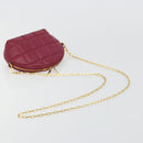 BOTTEGA VENETA Padded Half Moon Chain Bag Leer Bordeaux Goud Origineel 177240A-7
