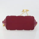 BOTTEGA VENETA Padded Half Moon Chain Bag Leer Bordeaux Goud Origineel 177240A-5