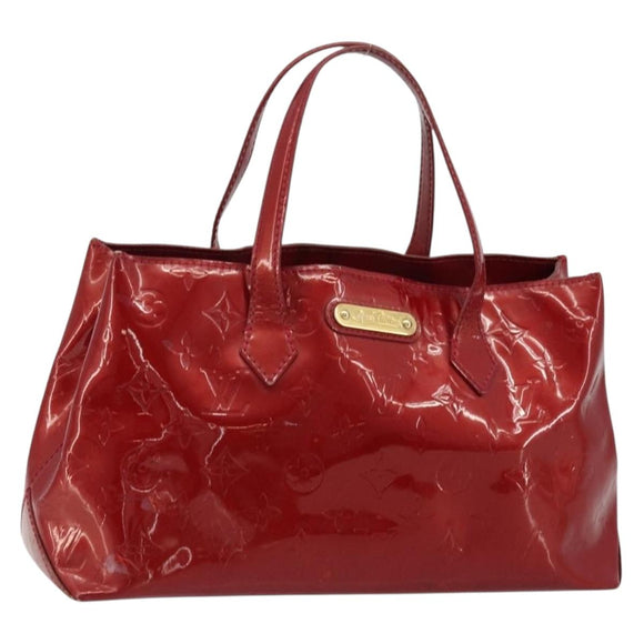 LOUIS VUITTON Monogram Vernis Wilshire PM Bag Pomme D'amour M93642 Auth 177241