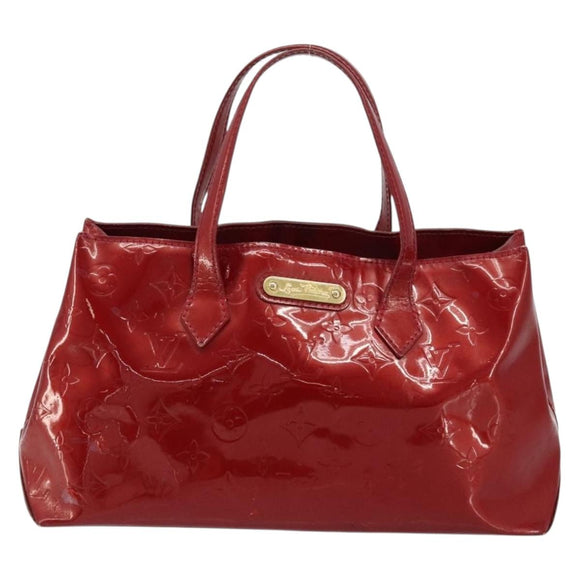 LOUIS VUITTON Monogram Vernis Wilshire PM Bag Pomme D'amour M93642 Auth 177241