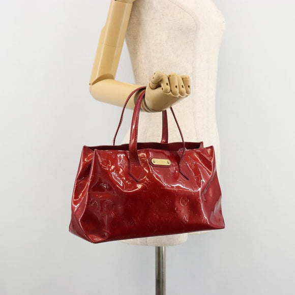 LOUIS VUITTON Monogram Vernis Wilshire PM Bag Pomme D'amour M93642 Auth 177241