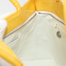 CHANEL Standard Tote Bag Patent leather Yellow CC Auth 177242-19