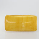 CHANEL Standard Tote Bag Patent leather Yellow CC Auth 177242-5