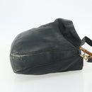 GUCCI Bamboo Shoulder Bag Leather 2way Black Gold Auth 177243-5