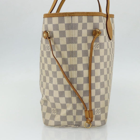 LOUIS VUITTON Damier Azur Neverfull MM Tote Bag N41605 LV Auth 177246