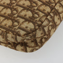 Christian Dior Trotter Canvas Shoulder Bag Brown Gold Auth 177248A-11