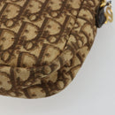 Christian Dior Trotter Canvas Shoulder Bag Brown Gold Auth 177248A-12
