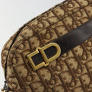 Christian Dior Trotter Canvas Shoulder Bag Brown Gold Auth 177248A-14