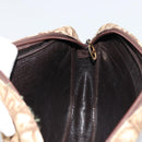 Christian Dior Trotter Canvas Shoulder Bag Brown Gold Auth 177248A-18