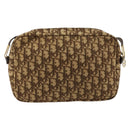 Christian Dior Trotter Canvas Shoulder Bag Brown Gold Auth 177248A-3