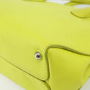 Christian Dior Open Bar Hand Bag Leather Yellow Silver Auth 177259A-12