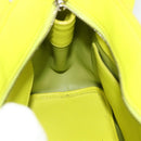 Christian Dior Open Bar Hand Bag Leather Yellow Silver Auth 177259A-17
