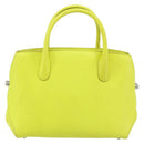 Christian Dior Open Bar Hand Bag Leather Yellow Silver Auth 177259A-3