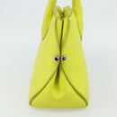 Christian Dior Open Bar Hand Bag Leather Yellow Silver Auth 177259A-4
