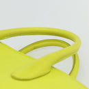 Christian Dior Open Bar Hand Bag Leather Yellow Silver Auth 177259A-8