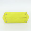 Christian Dior Open Bar Hand Bag Leather Yellow Silver Auth 177259A-9