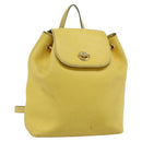 CELINE Backpack Leather Yellow Gold Auth 177264-1