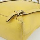 CELINE Backpack Leather Yellow Gold Auth 177264-10
