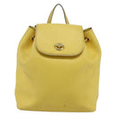 CELINE Backpack Leather Yellow Gold Auth 177264-13