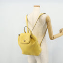 CELINE Backpack Leather Yellow Gold Auth 177264-22