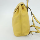 CELINE Backpack Leather Yellow Gold Auth 177264-4