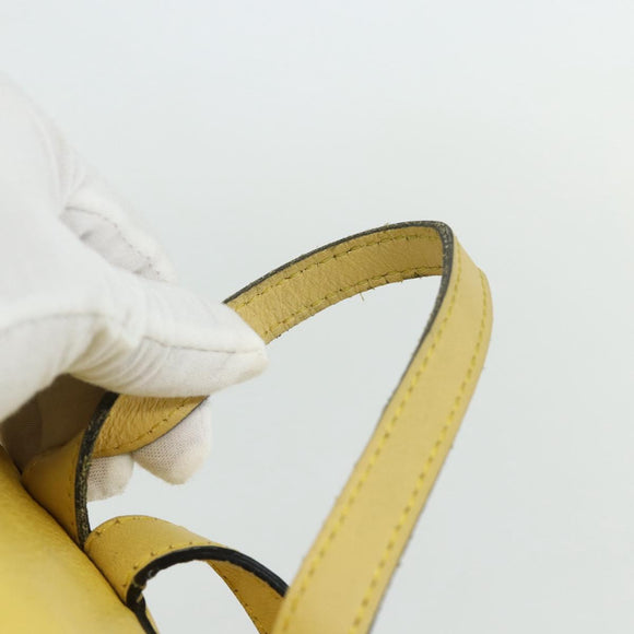 CELINE Backpack Leather Yellow Gold Auth 177264