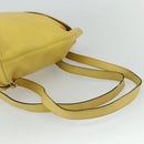CELINE Backpack Leather Yellow Gold Auth 177264-9