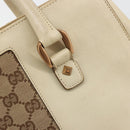 GUCCI GG Canvas Hand Bag Leather Beige Gold 120895 Auth 177265-10