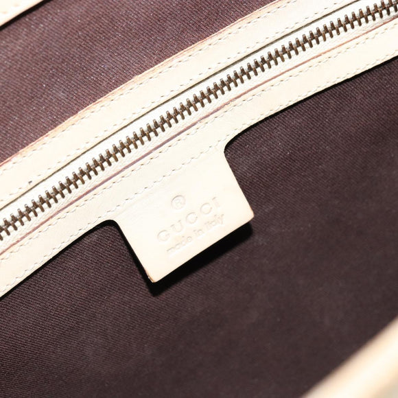 GUCCI GG Canvas Hand Bag Leather Beige Gold 120895 Auth 177265