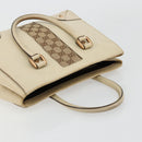 GUCCI GG Canvas Hand Bag Leather Beige Gold 120895 Auth 177265-6