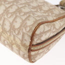 Christian Dior Trotter Canvas Romantic Schoudertas PVC Beige Zilver Auth 177266-9
