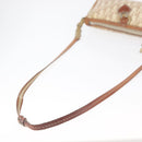 Christian Dior Trotter Canvas Romantic Schoudertas PVC Beige Zilver Auth 177266-7