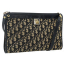 Christian Dior Trotter Canvas Shoulder Bag Navy Gold Auth 177267A-1