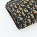 Christian Dior Trotter Canvas Shoulder Bag Navy Gold Auth 177267A-14