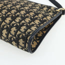Christian Dior Trotter Canvas Shoulder Bag Navy Gold Auth 177267A-15