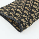 Christian Dior Trotter Canvas Shoulder Bag Navy Gold Auth 177267A-16