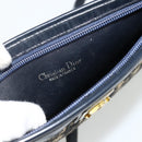Christian Dior Trotter Canvas Shoulder Bag Navy Gold Auth 177267A-11
