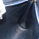 Christian Dior Trotter Canvas Shoulder Bag Navy Gold Auth 177267A-18