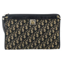 Christian Dior Trotter Canvas Shoulder Bag Navy Gold Auth 177267A-13
