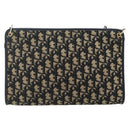 Christian Dior Trotter Canvas Shoulder Bag Navy Gold Auth 177267A-2