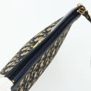 Christian Dior Trotter Canvas Shoulder Bag Navy Gold Auth 177267A-6