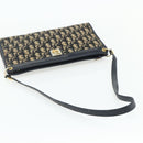 Christian Dior Trotter Canvas Shoulder Bag Navy Gold Auth 177267A-7