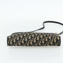 Christian Dior Trotter Canvas Shoulder Bag Navy Gold Auth 177267A-5